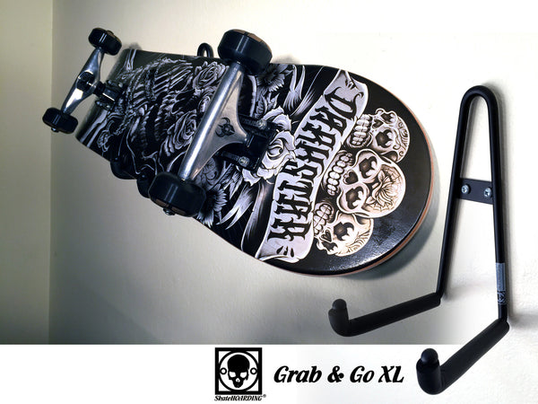 SkateHoarding® Grab & Go XL Skateboard Complete Wall Mount Hanger